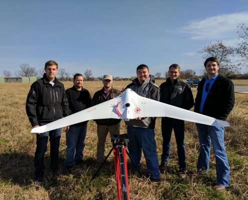The Landpoint team with a UAV